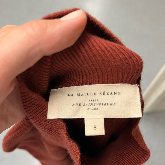 Sezane Rust Cowl Neck Sweater - Picture 3 of 5